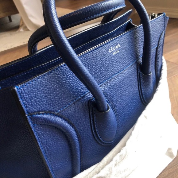 Celine Handbags - Celine mini luggage tote indigo blue